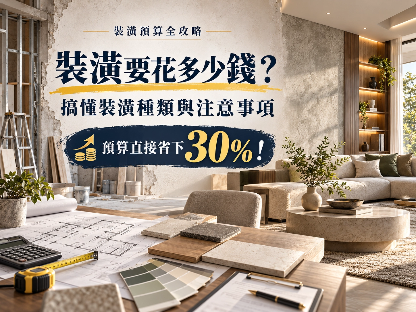 裝潢要花多少錢示意圖