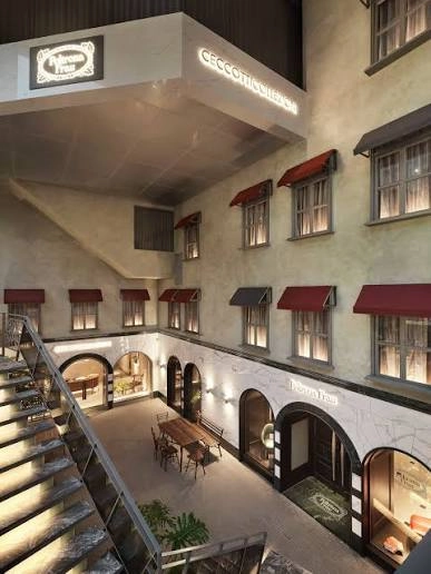 克信藝術塗裝,Poltrona Frau門市淺綠色微水泥外牆塗料設計